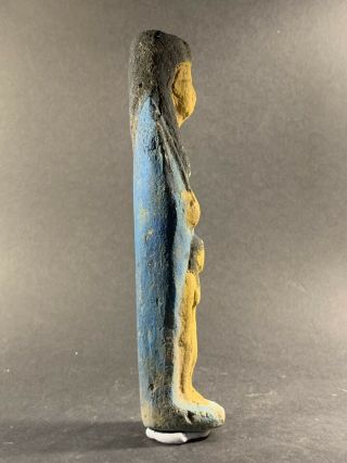 VERY LARGE ANCIENT EGYPTIAN SHABTI WITH COLOUR & FEATURING ISIS CIRCA 850 - 332BCE 7