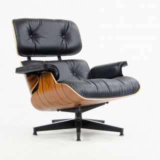 Herman Miller Eames Lounge Chair & Ottoman Palisander 670 671 Black Leather 8