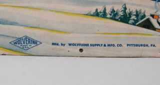 Vintage 1950s Wolverine Tin Litho Sun Valley Ski Jumper Toy & Skier.  NR 10