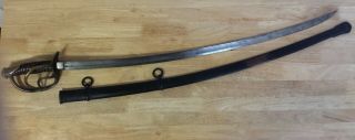 Antique M1860 U.  S.  Cavalry Saber,  Sword & Scabbard - By " Roby "