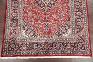 Vintage Traditional Floral Red Kashmar Persian Hand - Knotted 7x10 Wool Area Rug 10