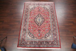 Vintage Traditional Floral Red Kashmar Persian Hand - Knotted 7x10 Wool Area Rug 2