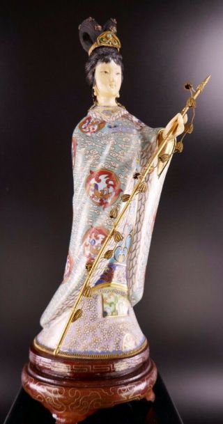 20th Century Chinese Cloisonné Figure Of A Beauty