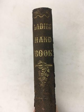 Antique Hardback Book 1853 Ladies Book Fancy And Ornamental Work Civil War Era