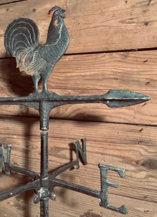 Vintage Barn Topper Rooster/Cock Weathervane VERY RARE Patina ' d Colors 10