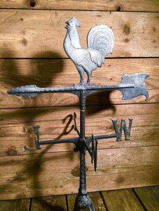 Vintage Barn Topper Rooster/Cock Weathervane VERY RARE Patina ' d Colors 2