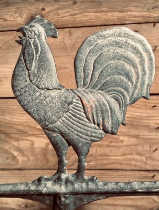 Vintage Barn Topper Rooster/Cock Weathervane VERY RARE Patina ' d Colors 4
