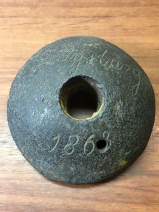 Vintage 1863 Gettysburg,  PA.  Civil War Shot Cannon Ball Relic Fragment Souvenir 5