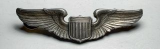 Sterling Wwii Us Army Air Corp Pilot Wings 3 " - Clutch - Back - Og - A.  E.  Co.  Utica Ny