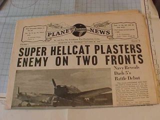 Wwii Grumman Aviation Plane News Hellcat Headline - 1944