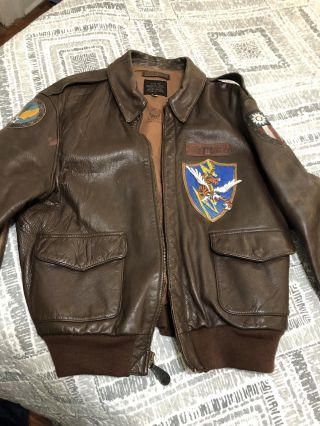 A2 Flight Jacket Horse Hide Avirex Avg Flying Tigers Pilot Bomber Usa