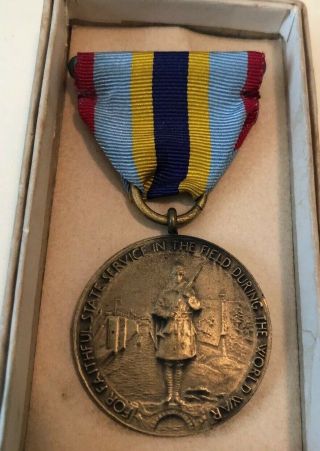 Ny State Ww I No.  3863 Service Medal - For Faithful State Service In The Field