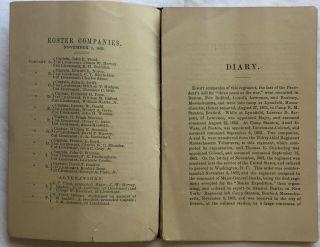 1863 DIARY 41st REGIMENT INFANTRY MASS.  VOLUNTEERS COLONEL CHICKERING - RARE 3