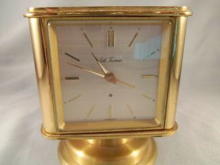 Vintage Seth Thomas Table Clock W/ 8 Day Movement Alarm & Weather Station