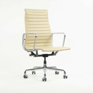 W Tags Eames Herman Miller Aluminum Group High Back Chair 2012 Creme 8