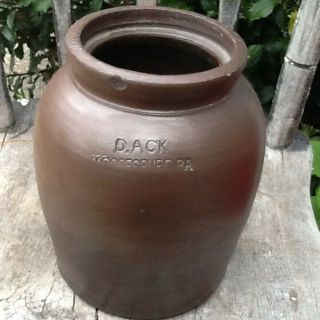 Antique D Ack Stoneware Crock Mooresburg Pa Half Gallon Bulbous Jar 2