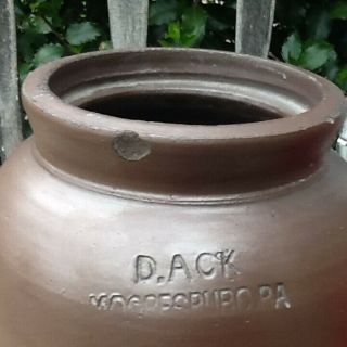 Antique D Ack Stoneware Crock Mooresburg Pa Half Gallon Bulbous Jar 4