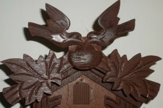 VERY RARE GERMAN BLACK FOREST 4 BIRDS & NEST HAND CARVED CUCKOO CLOCK 5