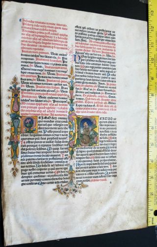 Extremely Rare Incunabula Breviary Lf.  Vellum,  Historiated Initials,  Jenson1478,