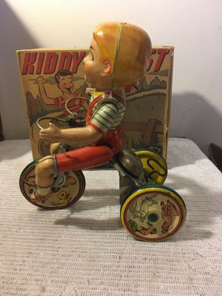 Antique Unique Art Kiddy Cyclist In Ob