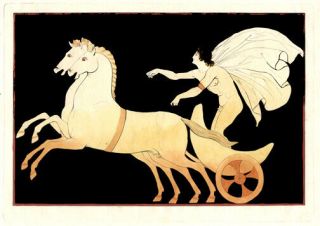 Sir William Hamilton 1808 Engraved Aquatint Greek Mythology Gods Chariot Horses 2