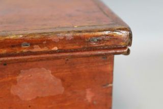 A RARE 19TH C ENFIELD CT SHAKER SEWING BOX IN BEST RED STAIN & VARNISH 12