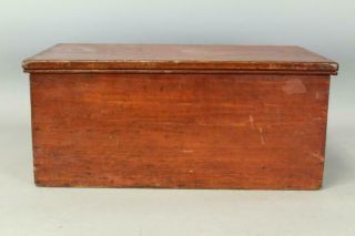 A RARE 19TH C ENFIELD CT SHAKER SEWING BOX IN BEST RED STAIN & VARNISH 4