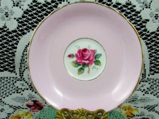 PARAGON CANDY PINK ROSE HANDLE WIDE MOUTH TEA CUP AND SAUCER 7