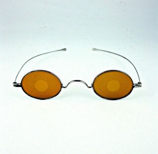 Antique Civil War Era Amber Glass Sharpshooter Sniper Glasses Spectacles