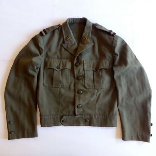 Vintage Portuguese Army Cavalry Regiment Jacket With Lieutenant Rank And Badge