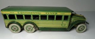 Vintage Tin Windup Strauss Green 57 Continental Flyer Bus 2