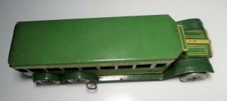 Vintage Tin Windup Strauss Green 57 Continental Flyer Bus 6