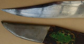 Patriotic USA ETCHING Antique BOWIE KNIFE Edward BARNES & Sons Sheffield 7