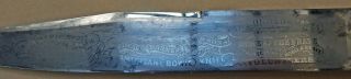 PUBLISHED Patriotic USA ETCHED Antique BOWIE KNIFE E.  BARNES & Sheffield 4