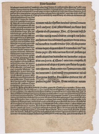 Incunabula Page from the Book Consolationes Philosophie Boethius Nuremberg 1476 2