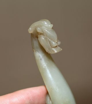 Antique Chinese Dragon carved Jade Belt Hook,  18th century,  Qing Dynasty. 10