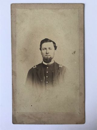Antique Id’d Civil War 2nd Lieutenant Soldier Cdv Photo 9th & 138th Indiana