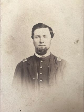 Antique ID’d Civil War 2nd Lieutenant Soldier CDV Photo 9th & 138th Indiana 2