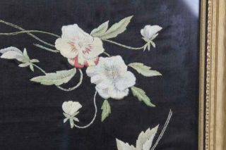AN EXTREMELY FINE DATED 1905 PA NEEDLEWORK THEOREM WITH FLOWERS & BUTTERFLY 3
