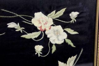 AN EXTREMELY FINE DATED 1905 PA NEEDLEWORK THEOREM WITH FLOWERS & BUTTERFLY 7