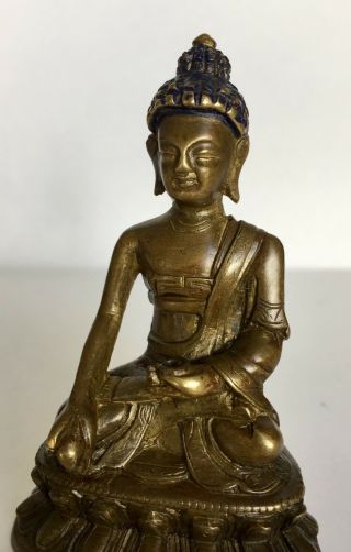 Late 19th Century antique Sino - Tibetan Buddhist bronze statue of Bhaisajyaguru 2