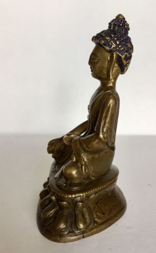 Late 19th Century antique Sino - Tibetan Buddhist bronze statue of Bhaisajyaguru 3