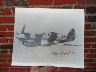 Antique Vintage Pappy Boyington Signed Ww2 World War Ii Airplane Photograph