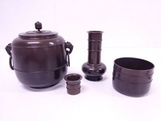 4179691: Japanese Tea Ceremony / Copper Tea Utensils Set