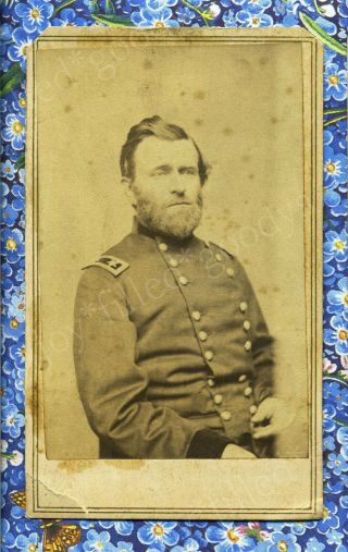 Unique Civil War General Ulysses S Grant Cdv With A Nashville Tennessee Backmark