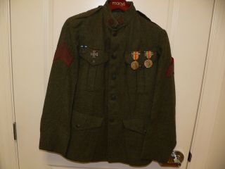 Vintage Ww 1 Us Army Wool Jacket Tunic And Decorations