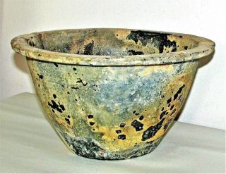 Chinese Han Pottery Planter / Pot / Green Glaze Ware / C.  210 Ad / 11 " D X 6 " H