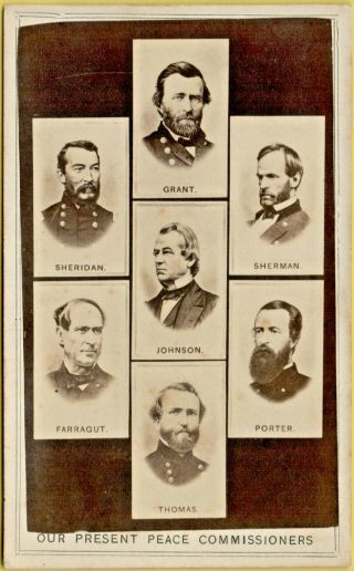Civil War Peace Commissioners Johnson,  Grant,  Sheridan,  Sherman,  Etc Near Fine