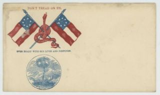 Mr Fancy Cancel Csa Patriotic Cover 2 Flags Snake Don 