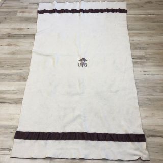 Vintage Wwii Us Army Medical Corps Department Blanket Dense Wool 83” X 49”